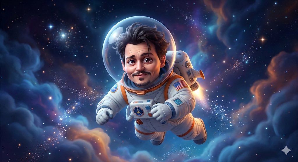 星海漂浮的名人迷你宇航员