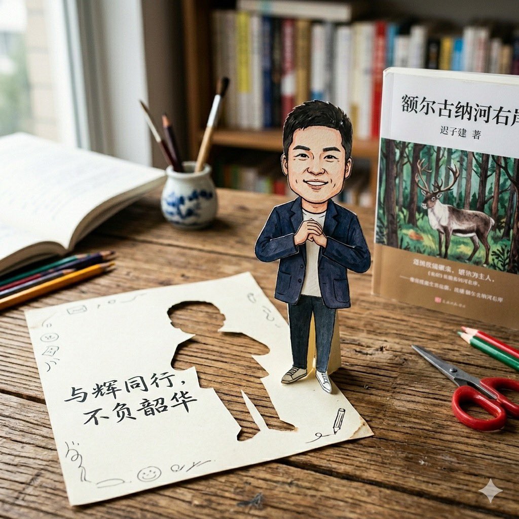 跃出纸面的卡通董宇辉人偶