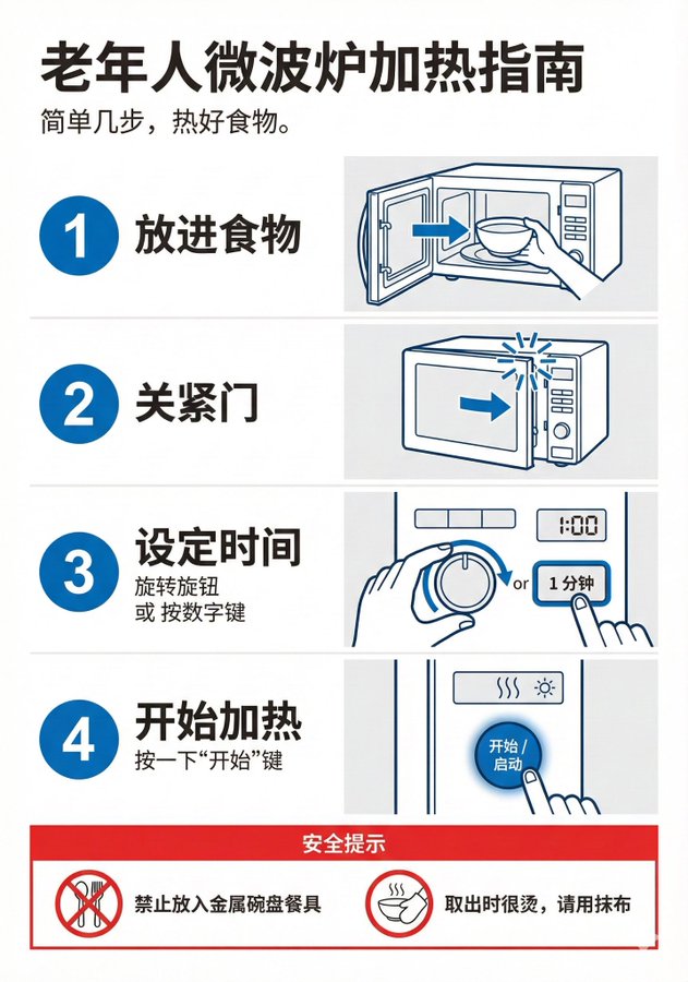 老年人友好的操作指南信息图