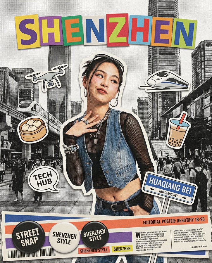 Y2K时代的拼贴海报