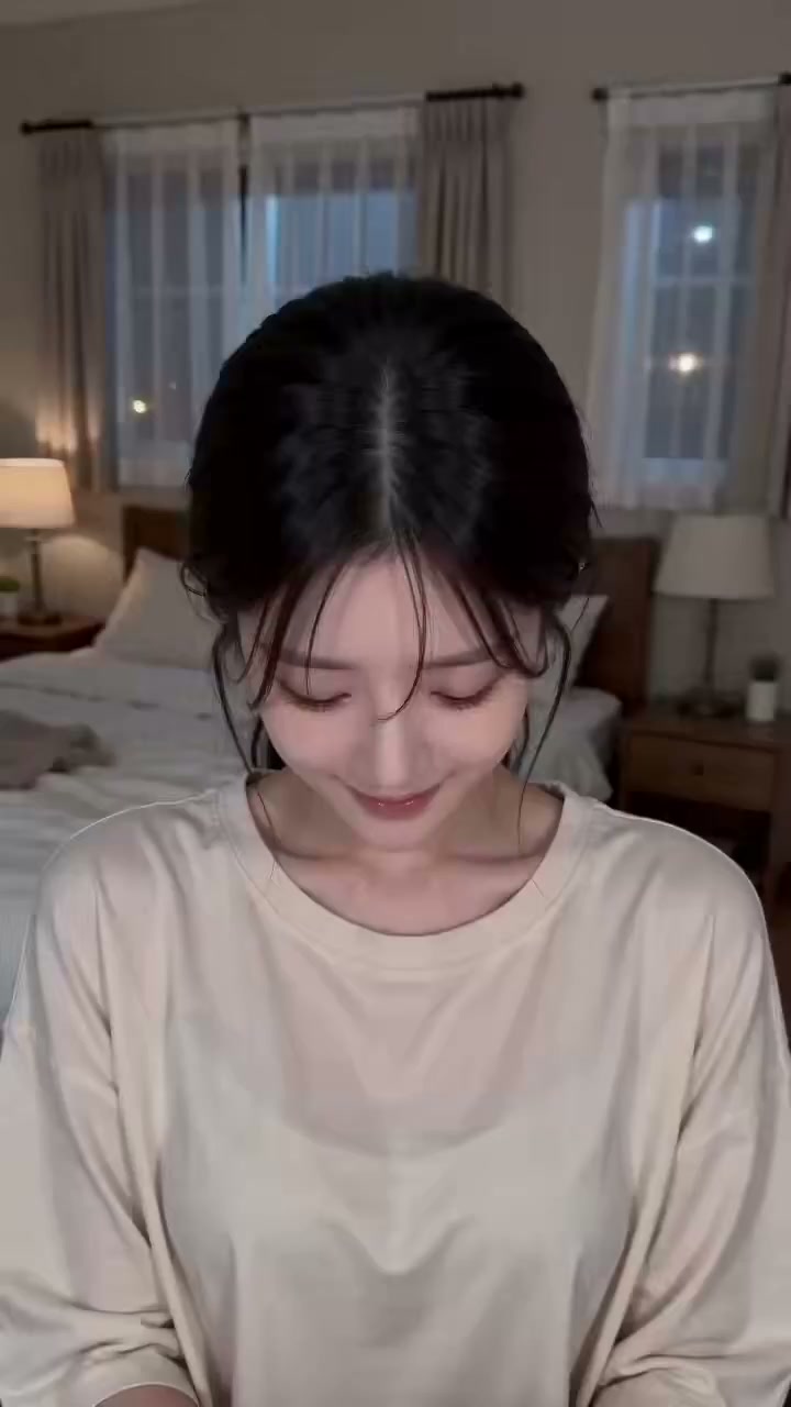 纯欲风美女变装，暖柔光影中的温柔蜕变