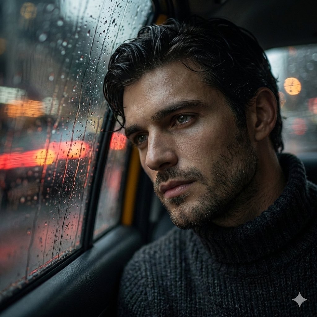 雨夜出租车后座的眼眸