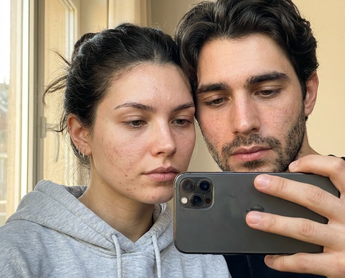 无滤镜真实微瑕疵的窗边自拍