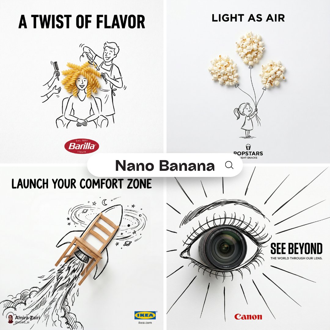 真实物体与手绘涂鸦的极简创意融合