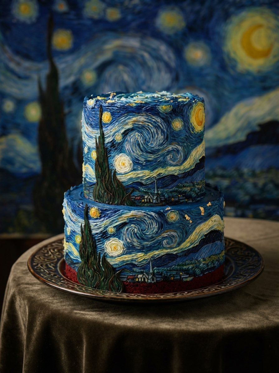 红丝绒名画复刻奢华蛋糕