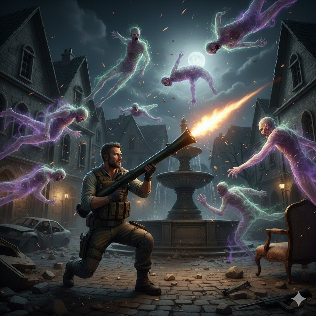 生化危机火箭筒轰碎幽灵尸潮