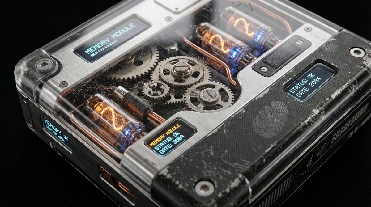 复古磁带风格的未来科技设备