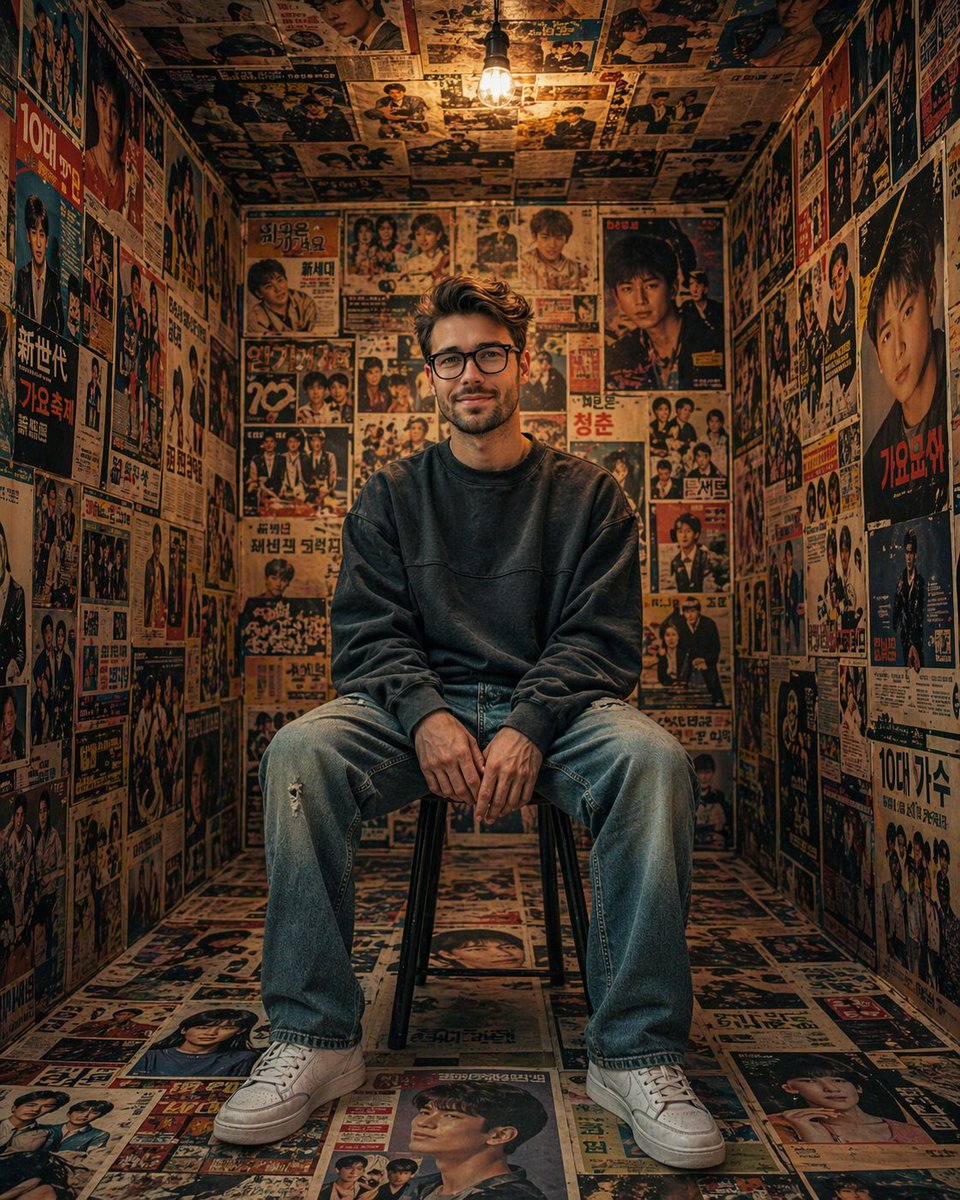 复古韩风海报密室人像