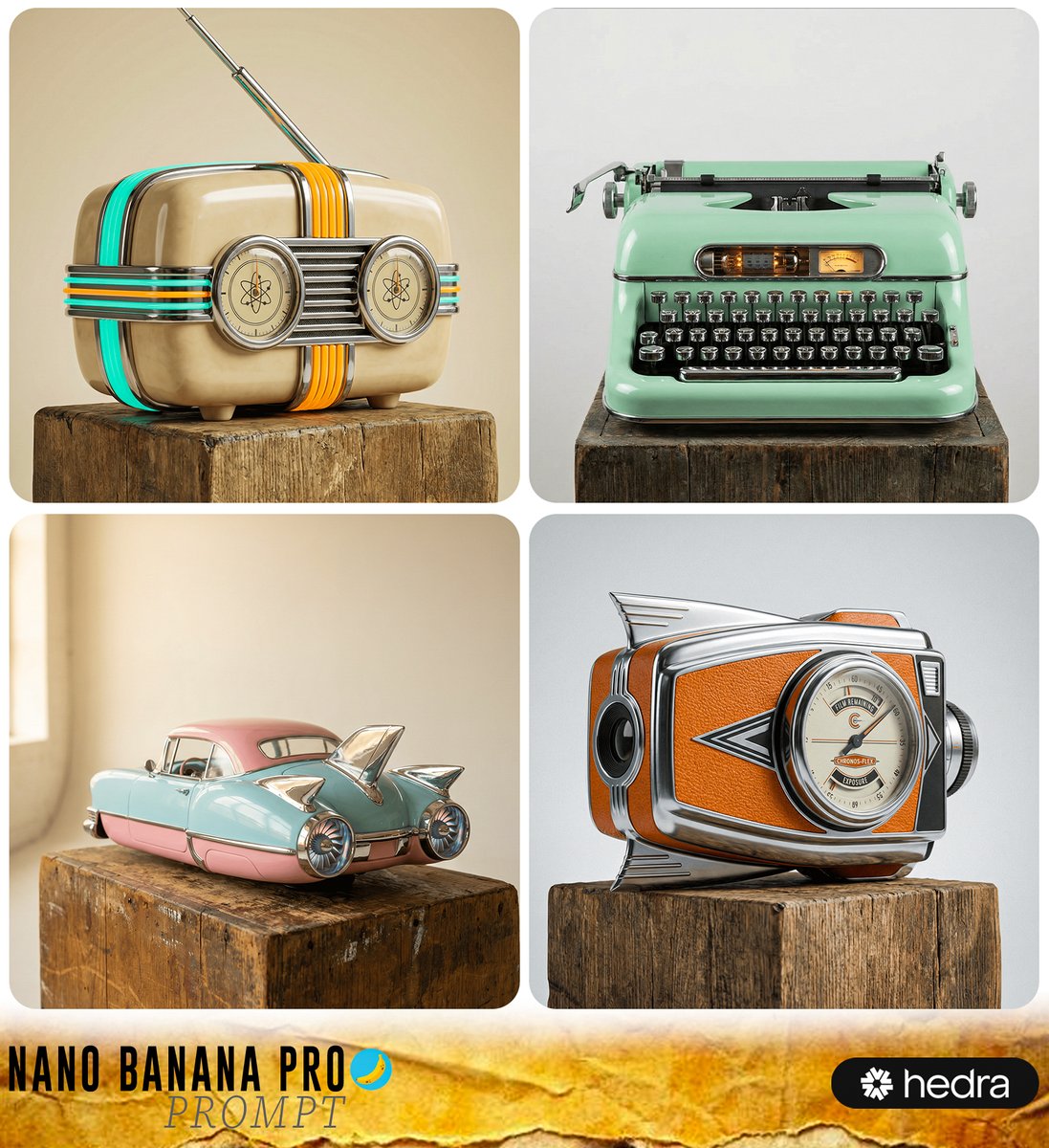 复古太空时代超写实机械产品