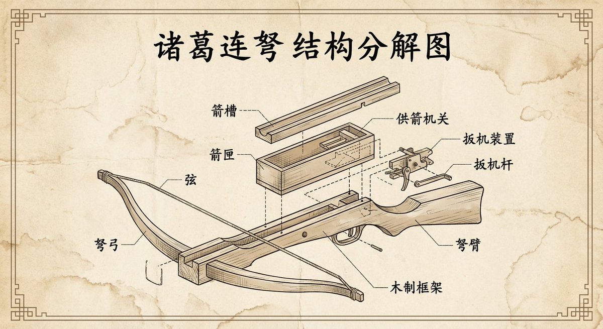诸葛连弩复古爆炸图
