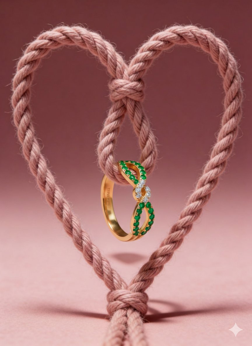 浪漫悬浮心结环绕的奢华珠宝