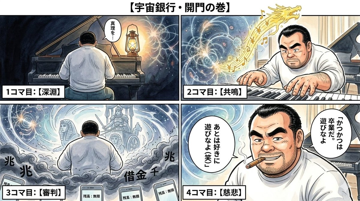 宇宙银行总裁NOBU的货币发行权四格漫画