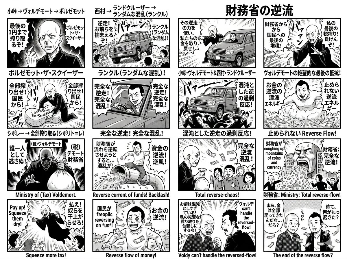小峠魔与财务省的金融逆转四格