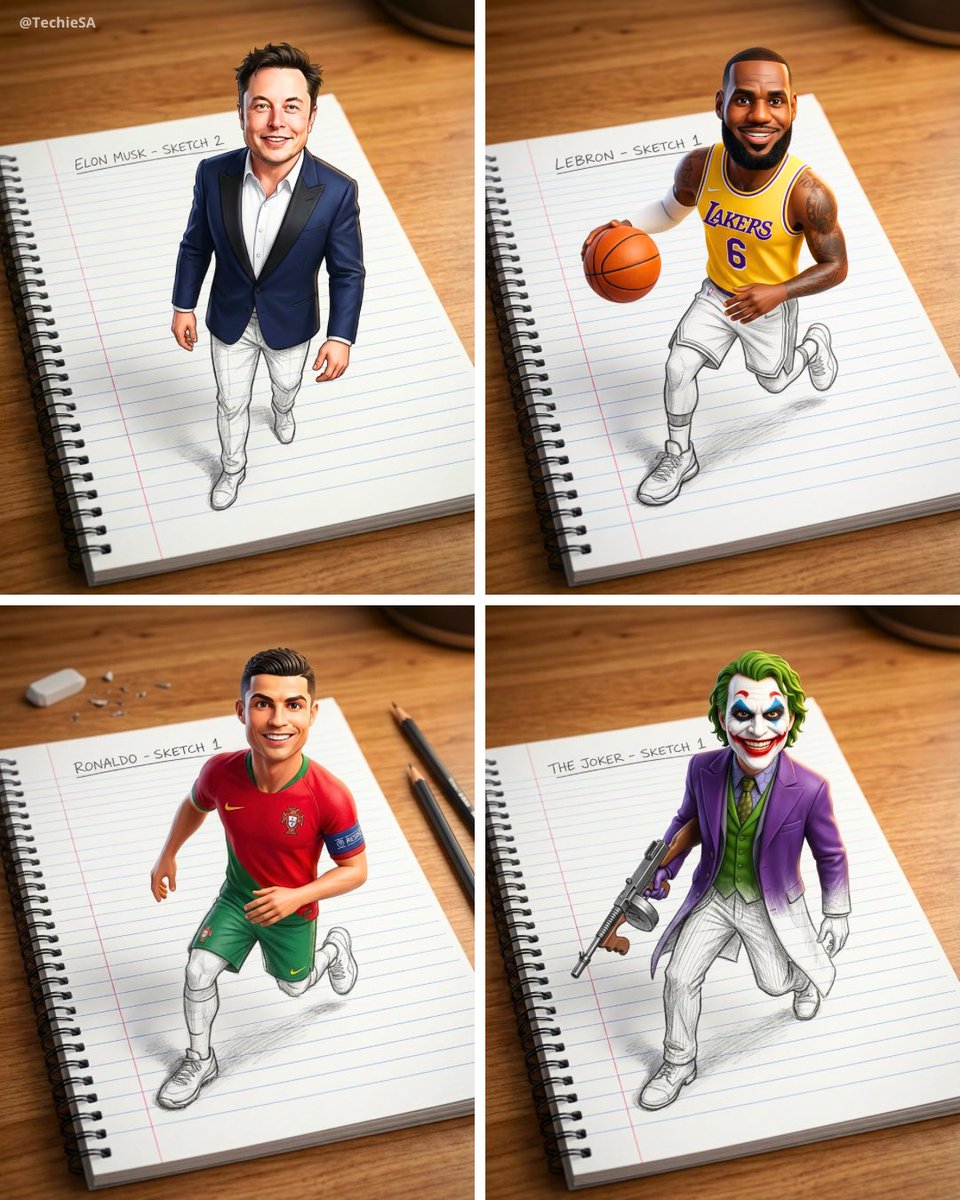 从笔记本中走出的3D幻觉人物