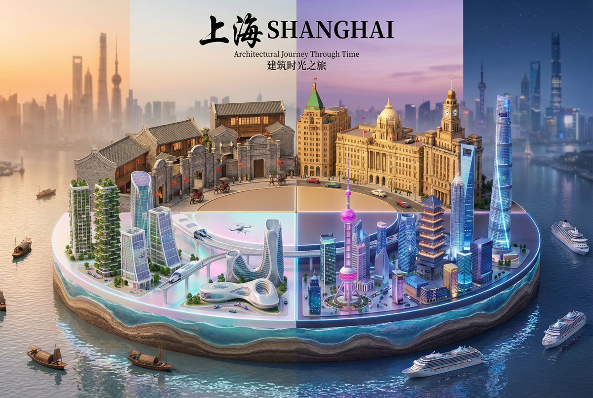 上海建筑演变超写实微缩模型立体场景