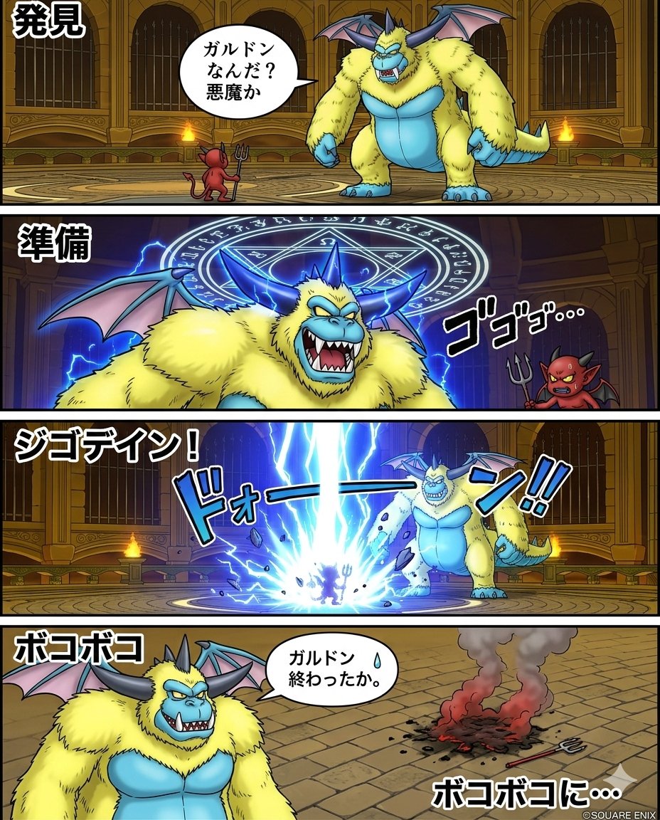 震惊！加尔多顿暴揍恶鬼四格漫画