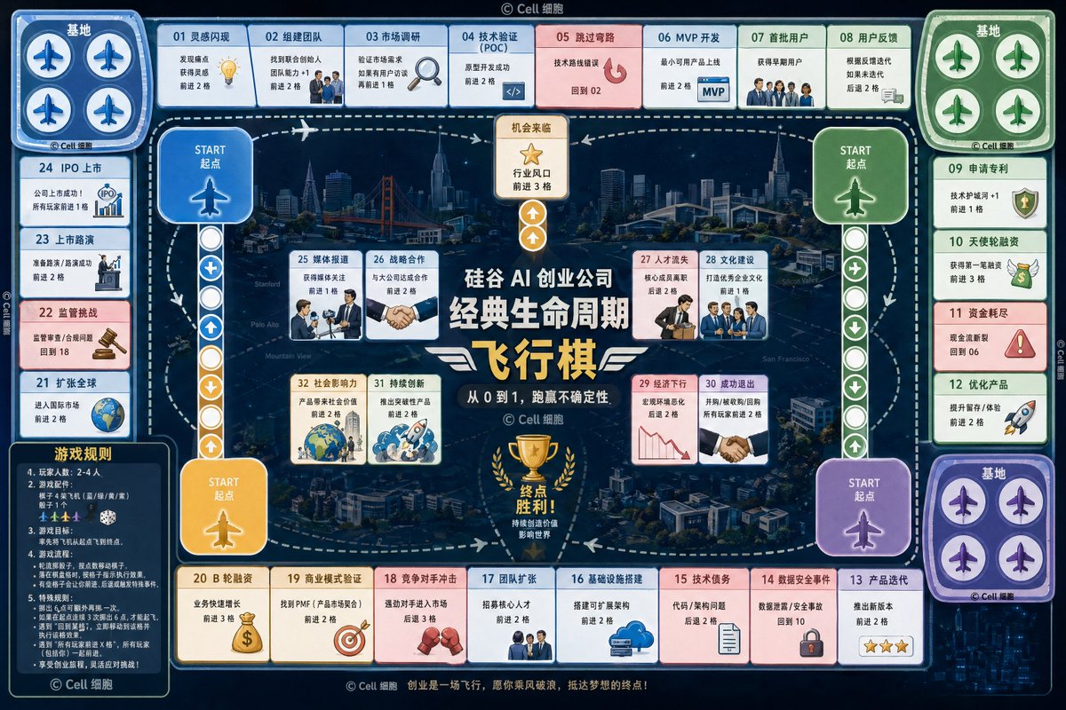 硅谷AI创业飞行棋