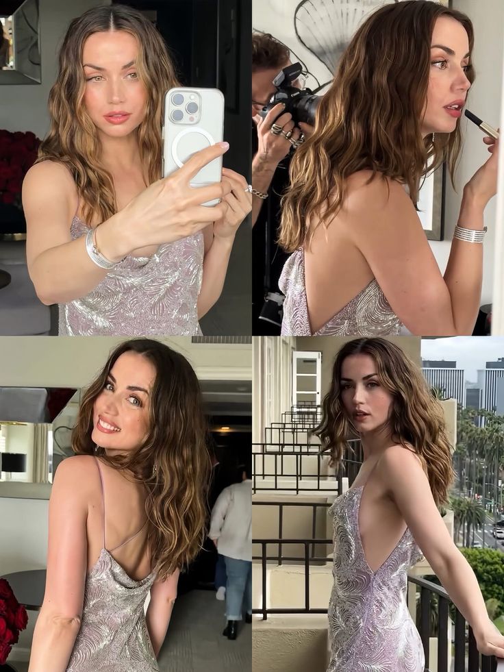 银色亮片裙红毯幕后大赏