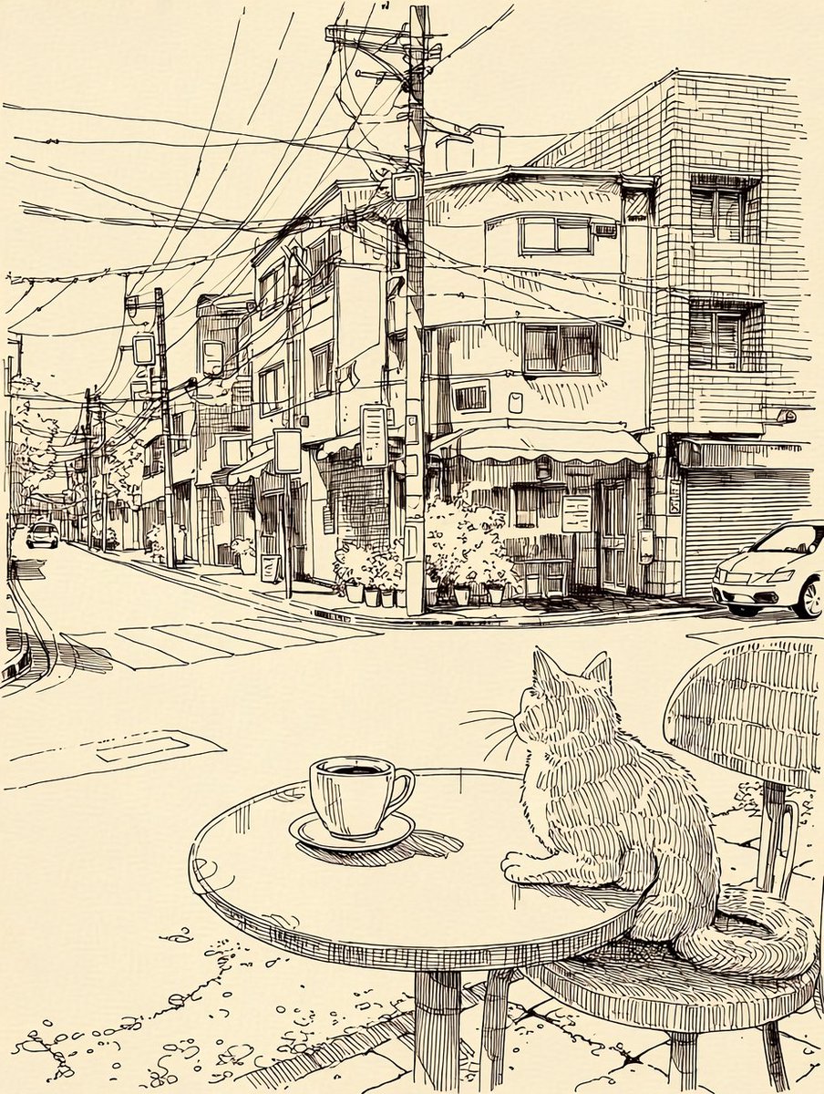 画作与实景合影