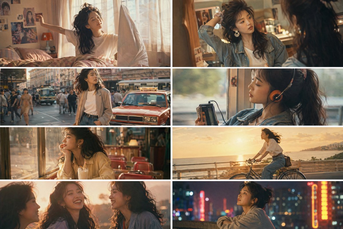 柔光八零年代中国女孩一日分镜