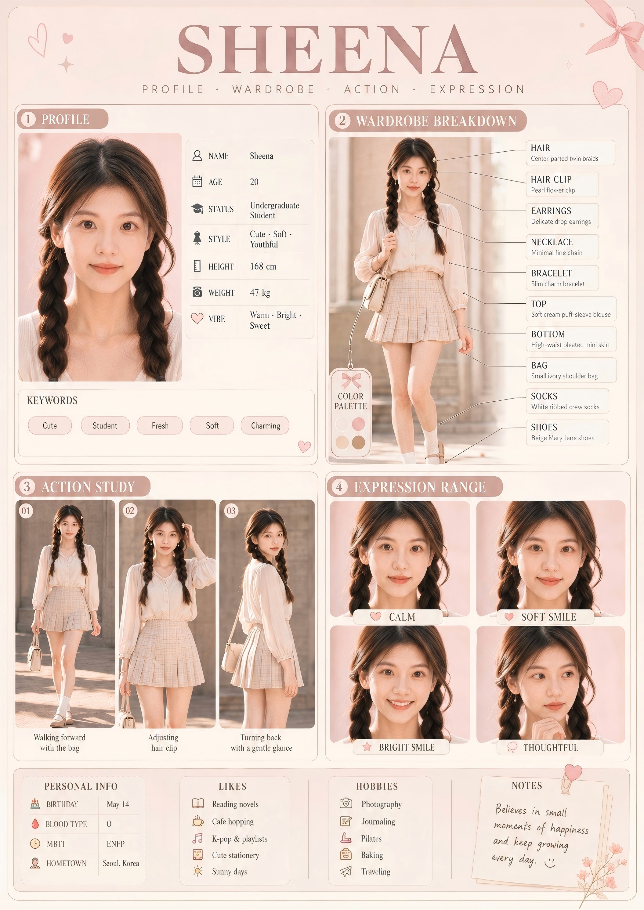 Sheena软萌校园角色信息卡