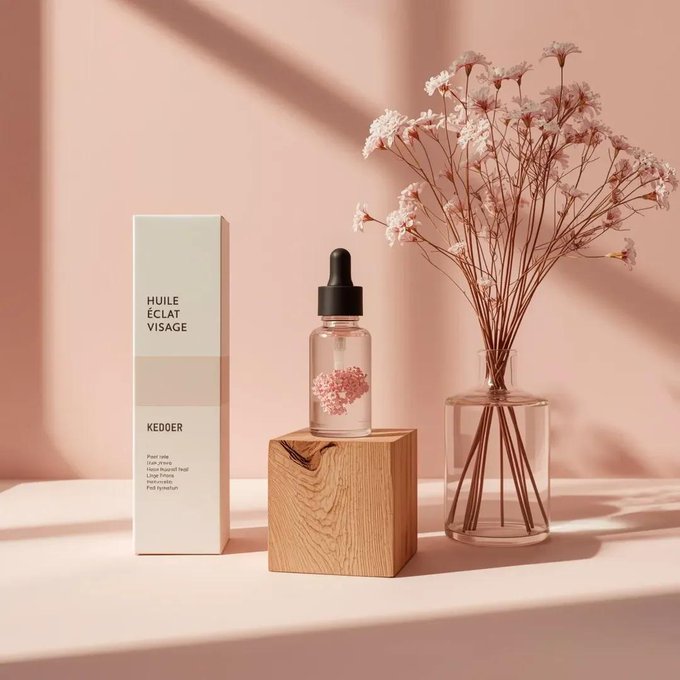 柔粉极简护肤静物