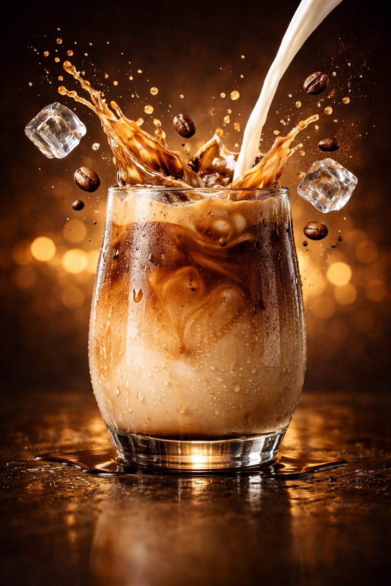 飞溅冰拿铁电影级商业摄影