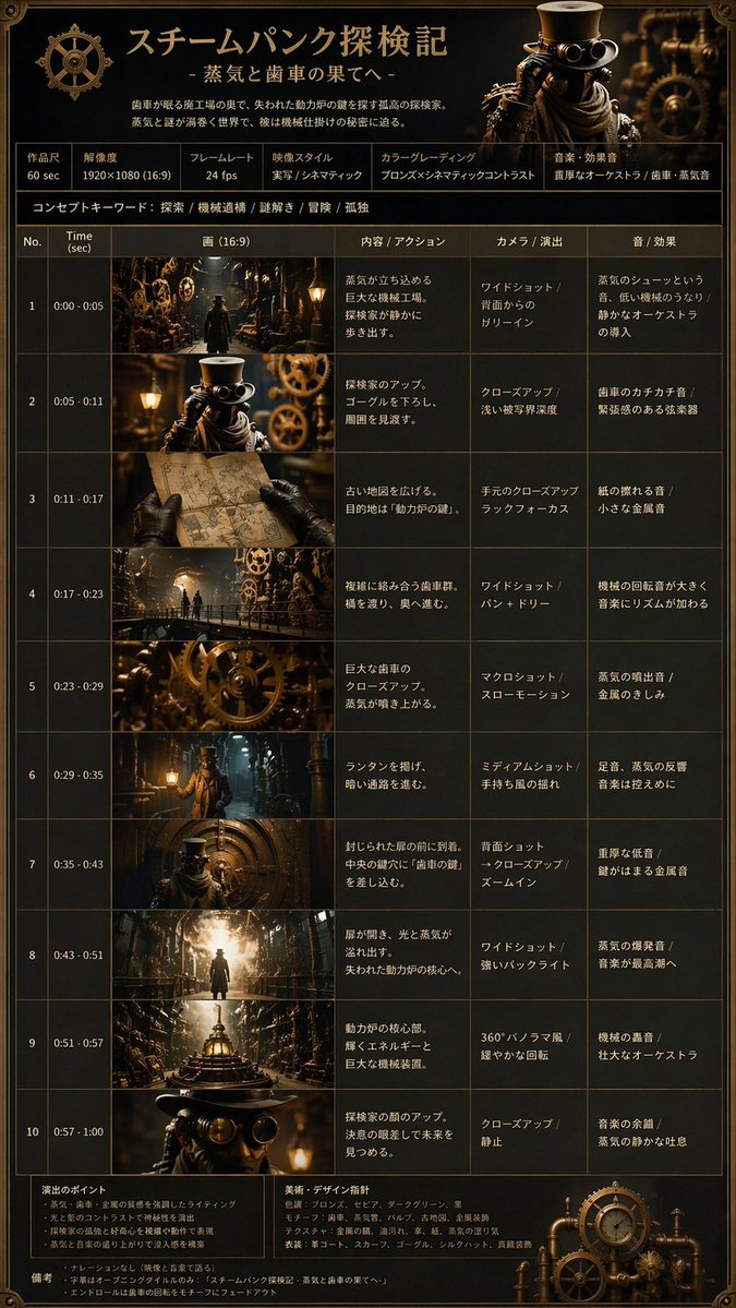 蒸汽朋克冒险分镜设计