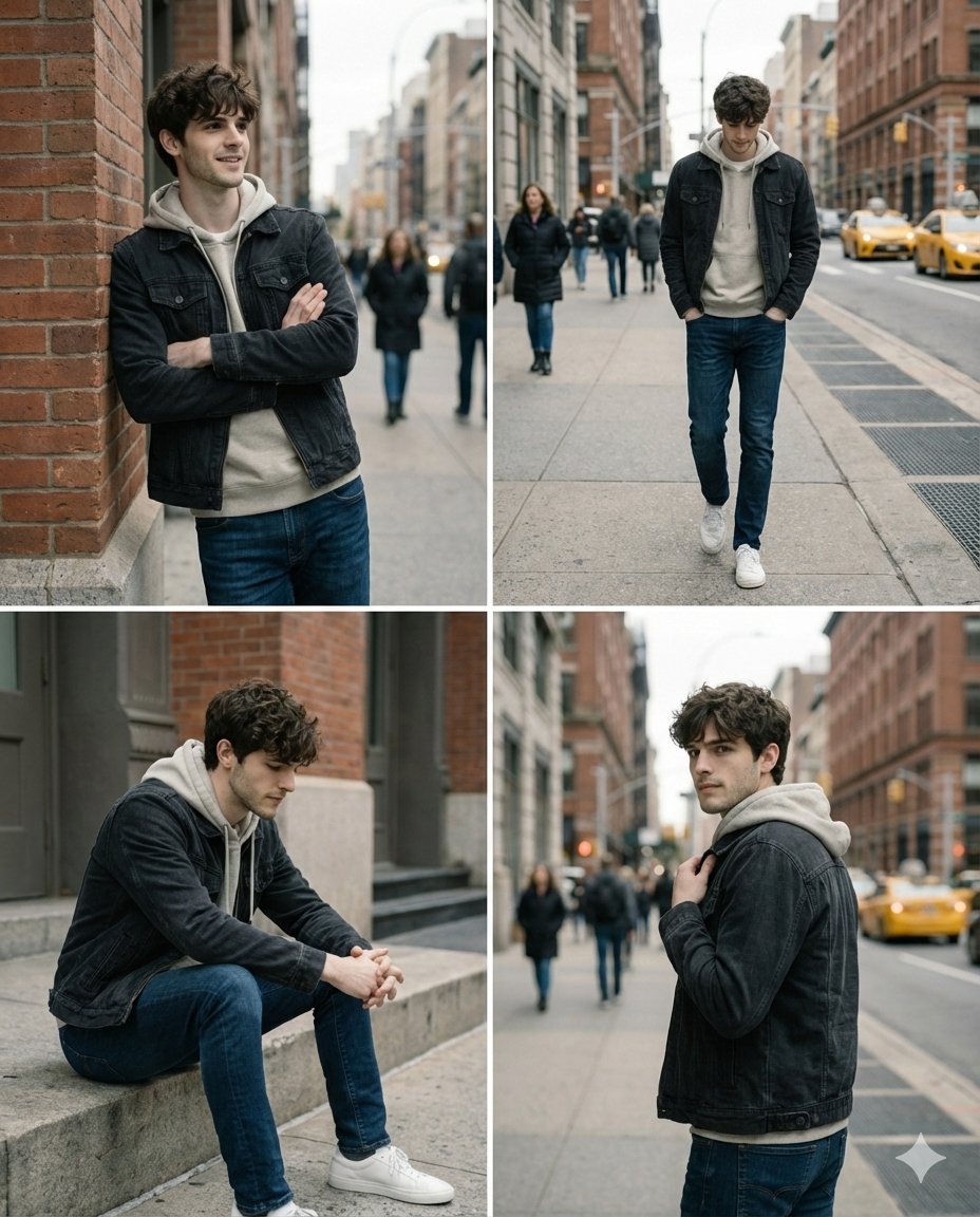 街头光影下的自然质感男生肖像