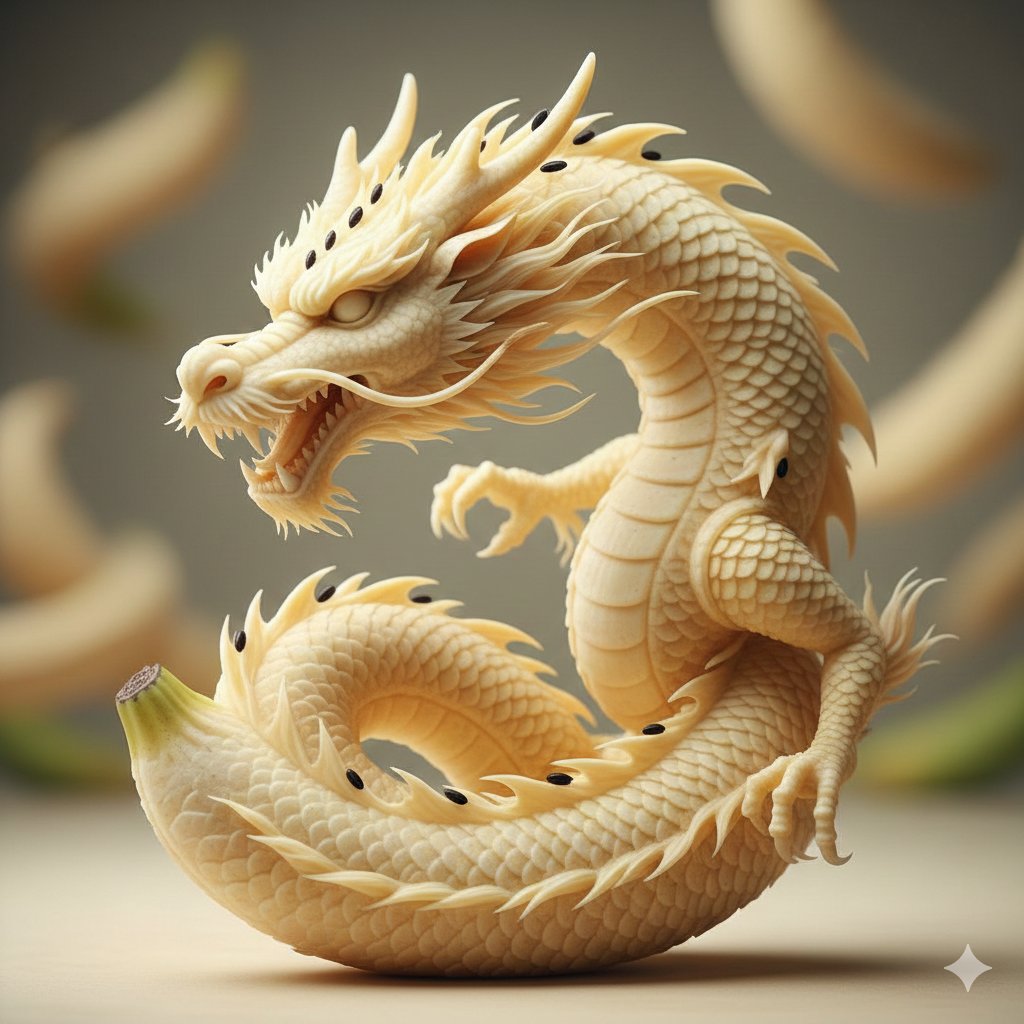 令人惊叹的超写实整根香蕉雕刻艺术