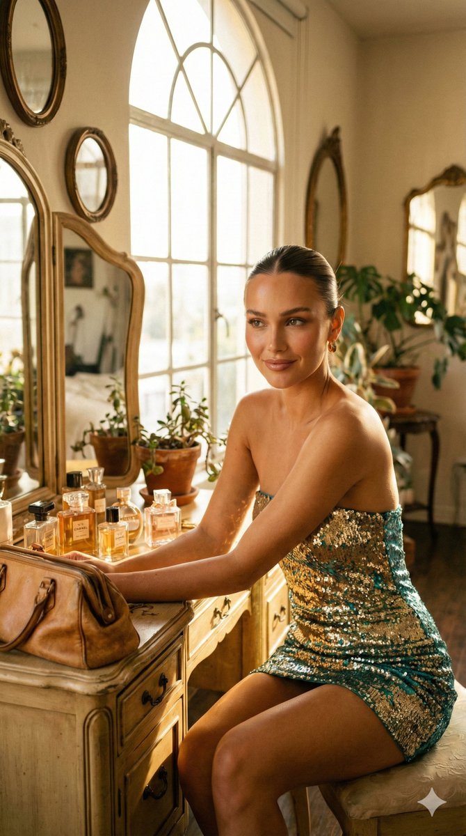 阳光下的时尚魅力：亮片裙美妆大片