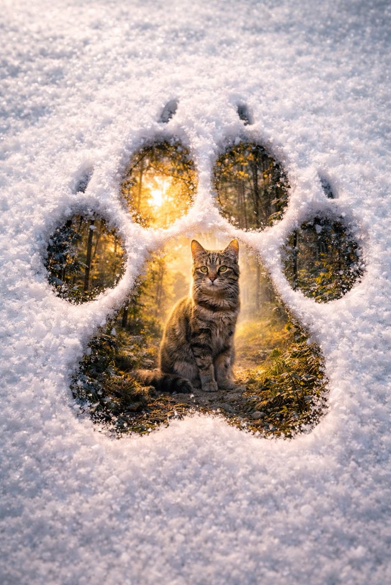 雪中爪印里的超现实秘境
