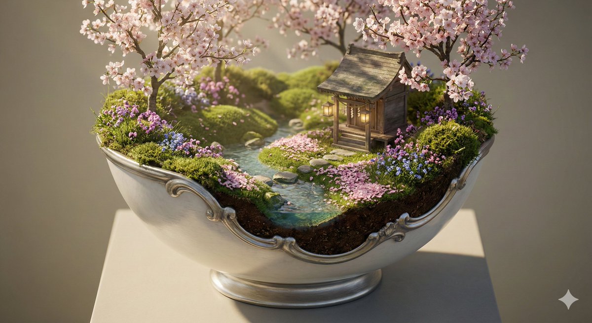 华丽碗中神龛春景