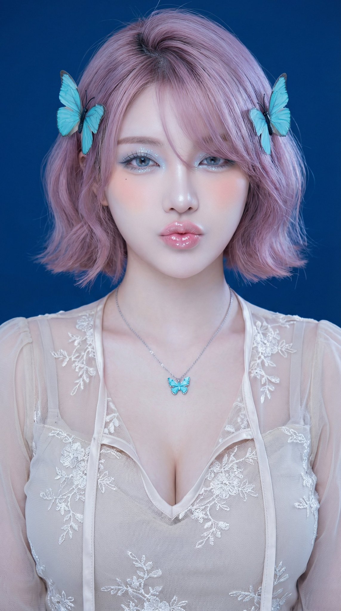 蓝调空灵蝴蝶系人像
