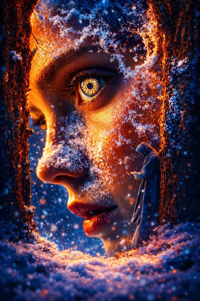 冰火森林中浮现的神秘奇幻女像