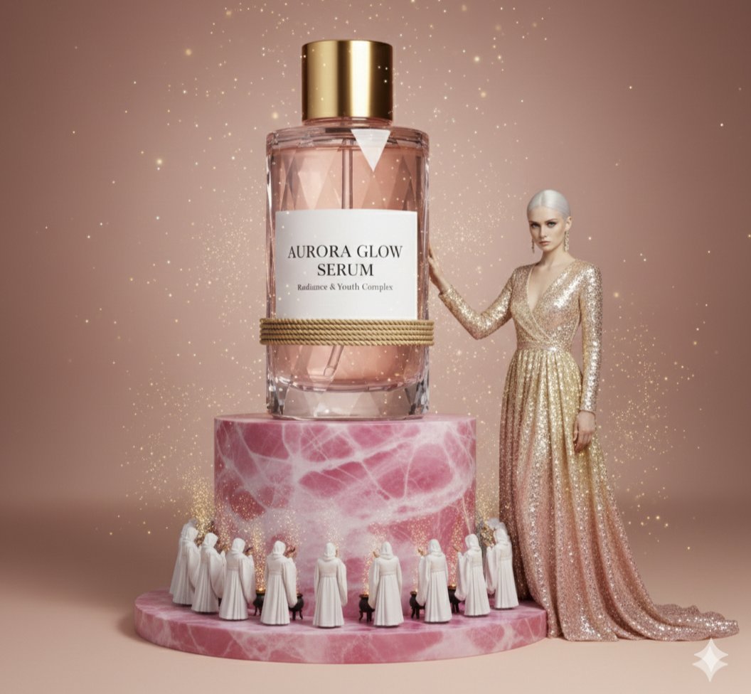 奢华护肤品的超现实时尚梦境