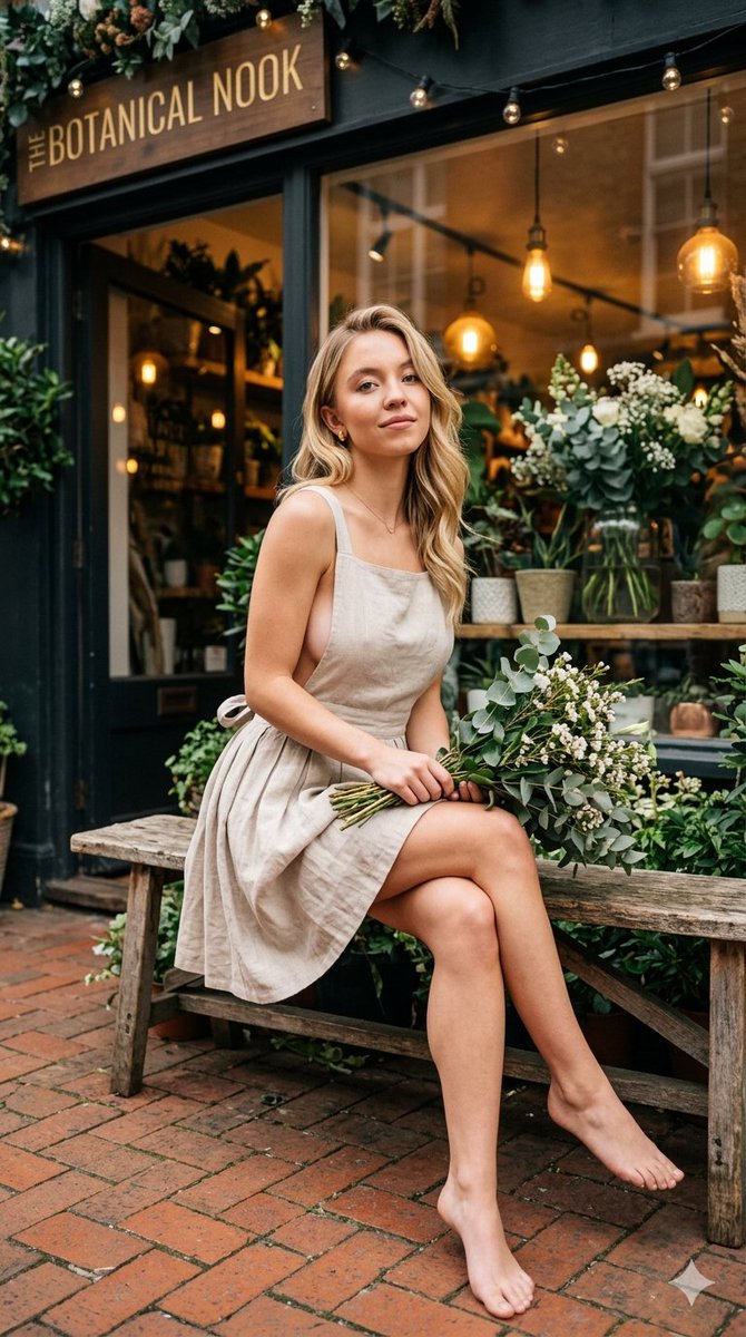 悉尼斯威尼在植物园的质朴浪漫生活写真