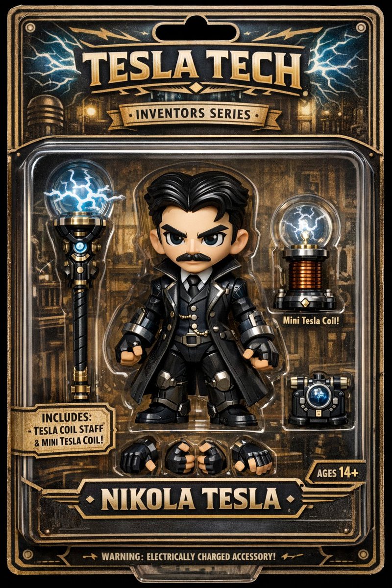 特斯拉复古未来潮玩手办