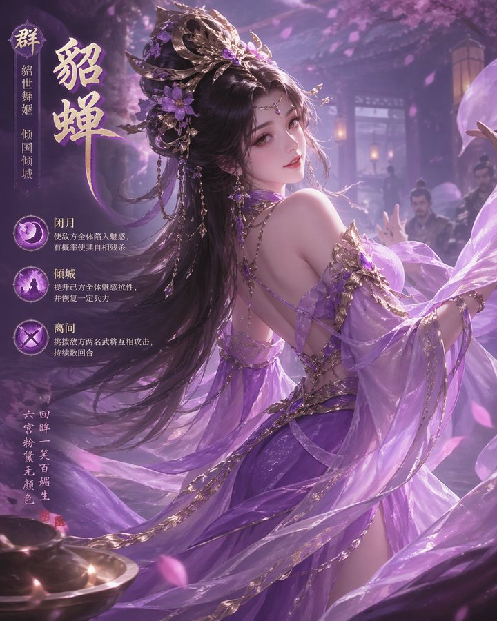 三国绝色貂蝉回眸立绘