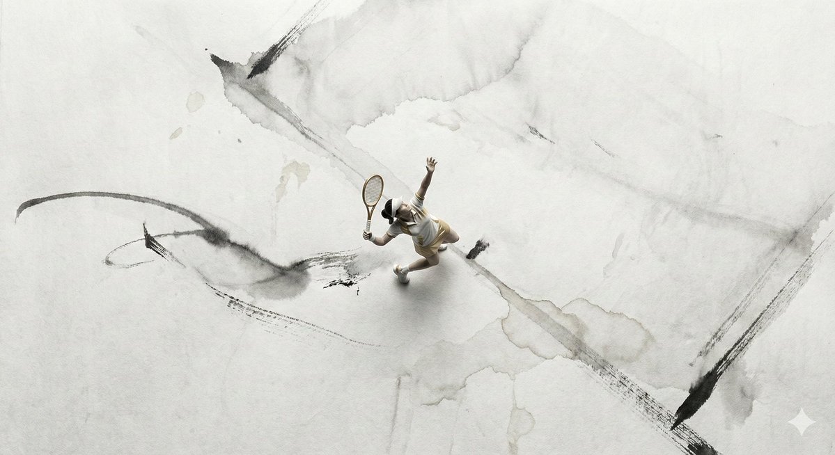 俯瞰颜料画布上的微缩运动者