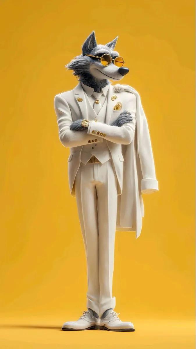 拟人萌狗的潮流街头穿搭