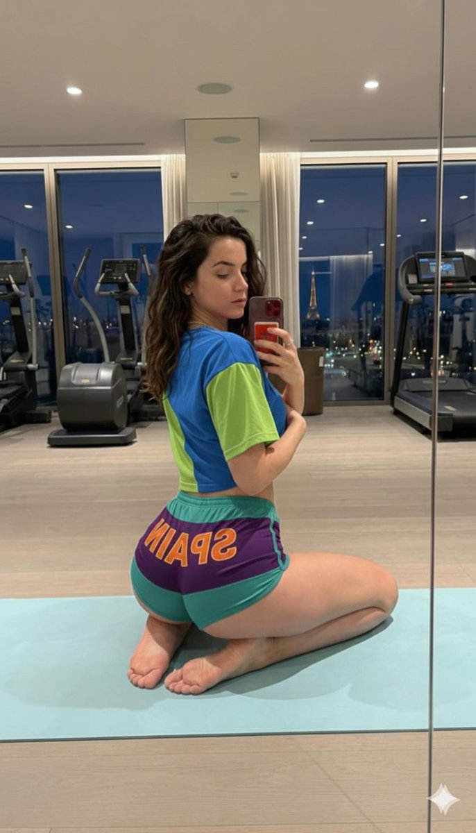 暮光铁塔下的绝美健身自拍