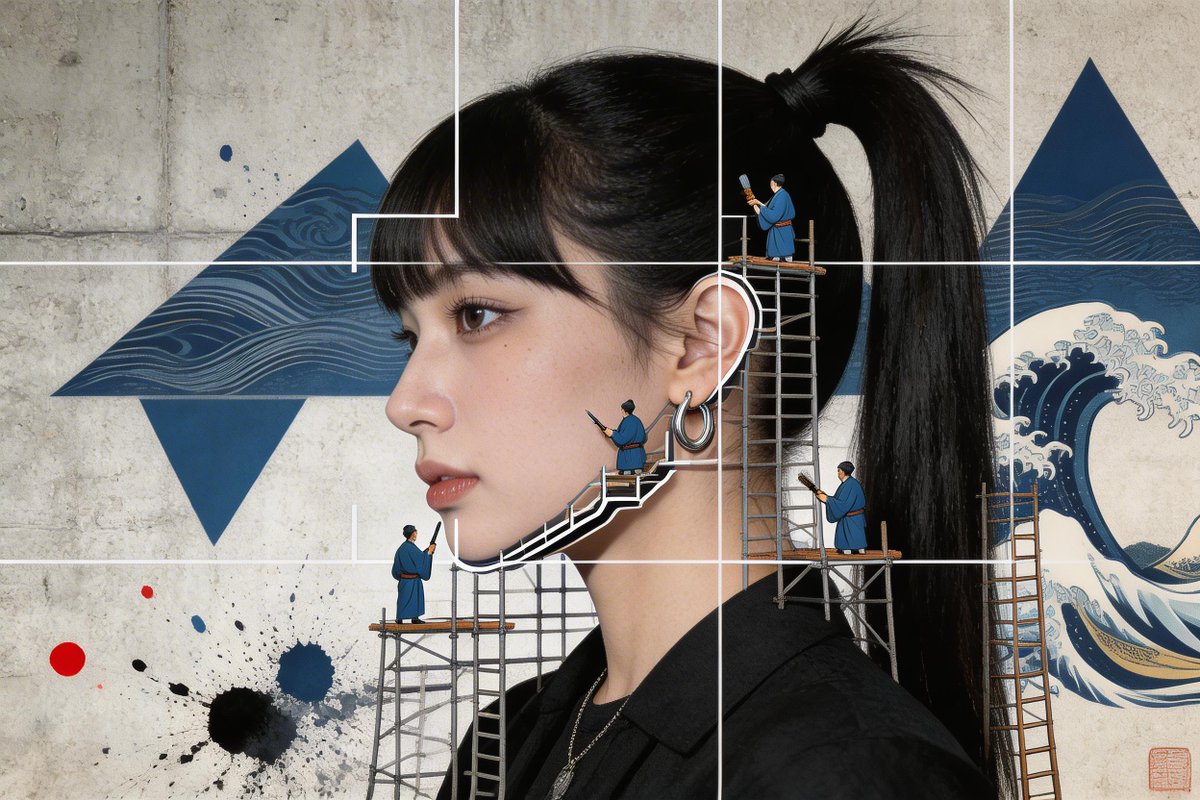 浮世绘匠人雕琢的超写实侧颜