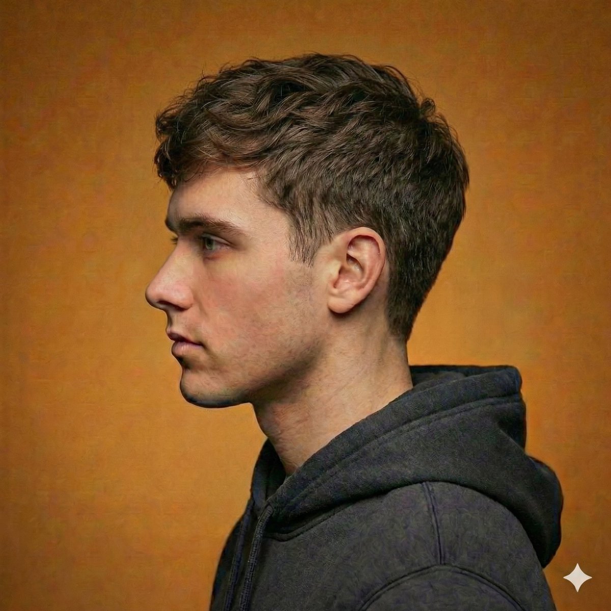 极致写实男模侧颜理发特写