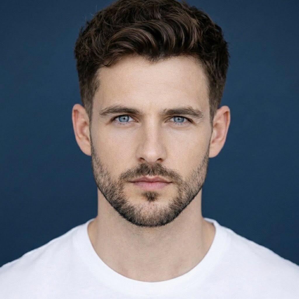 超写实英俊青年特写头像