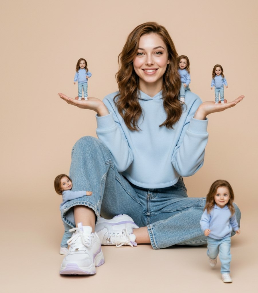 超写实影棚里的微型分身