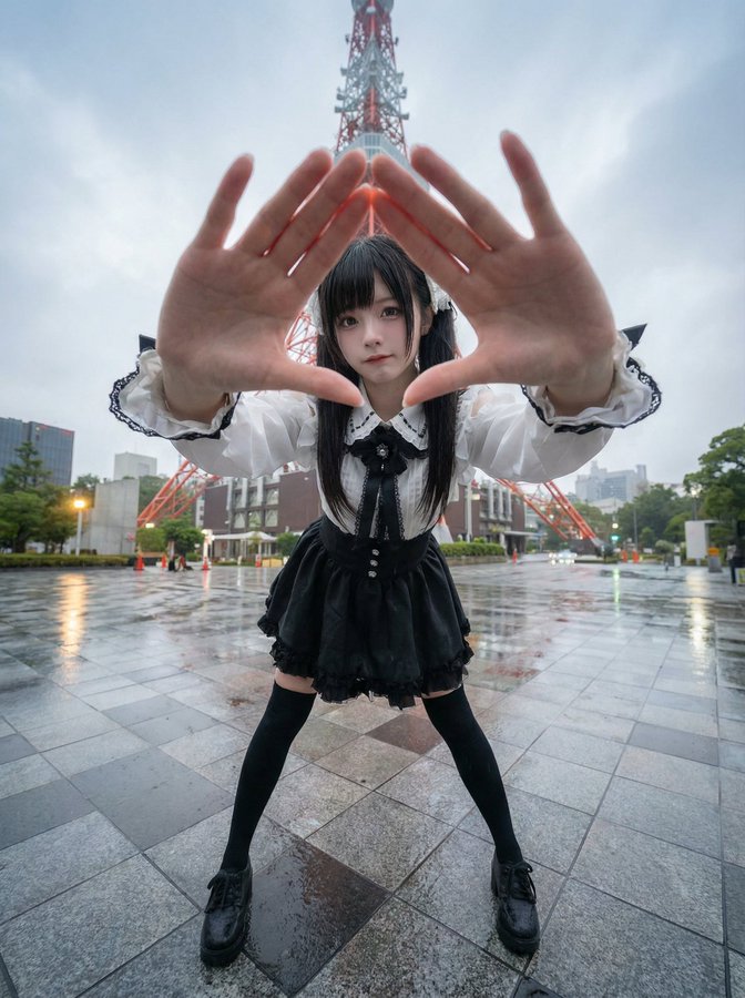 东京塔超广角街头摄影九宫格