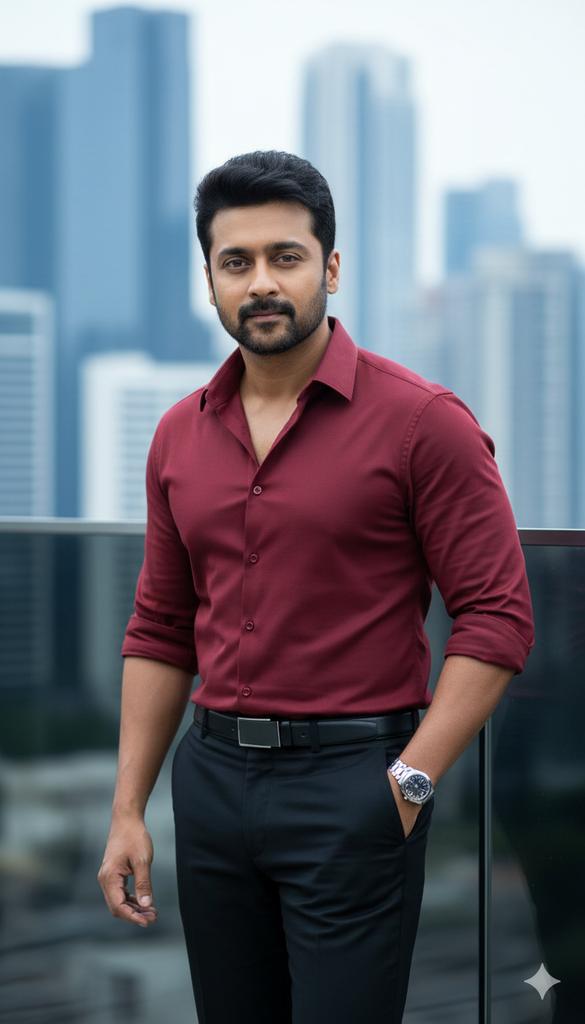 都市露台红衣型男的极致电影感人像