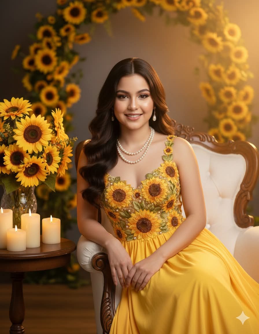 向日葵拱门下的维多利亚丽影