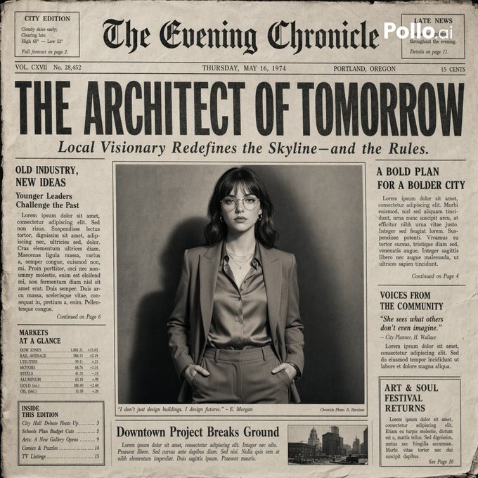 复古报纸主角头版设计